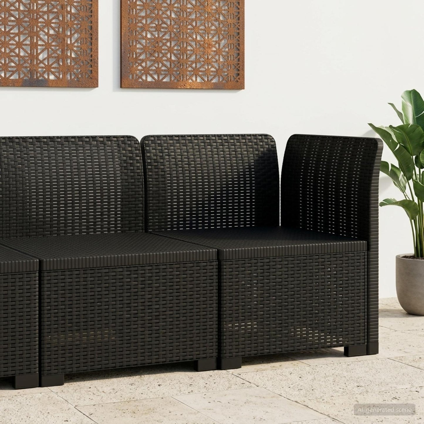 vidaXL 1-Seater Garden Sofa Rattan Look PP Anthracite
