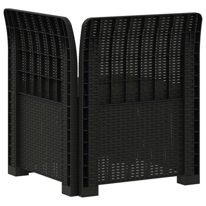 vidaXL 1-Seater Garden Sofa Rattan Look PP Anthracite