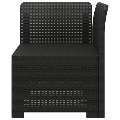 vidaXL 1-Seater Garden Sofa Rattan Look PP Anthracite