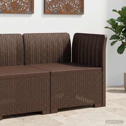 vidaXL 1-Seater Garden Sofa Rattan Look PP Brown