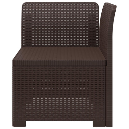 vidaXL 1-Seater Garden Sofa Rattan Look PP Brown