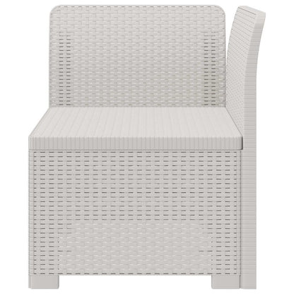 vidaXL 1-Seater Garden Sofa Rattan Look PP White
