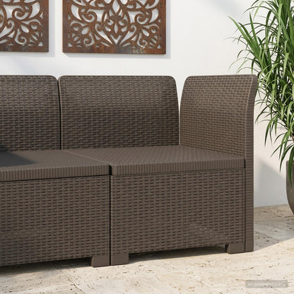 vidaXL 1-Seater Garden Sofa Rattan Look PP Light Grey