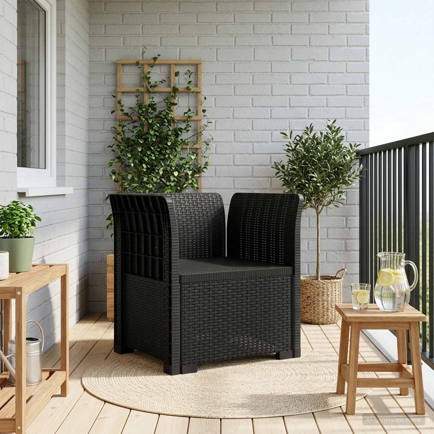 vidaXL 1-Seater Armchair Rattan Look PP Anthracite