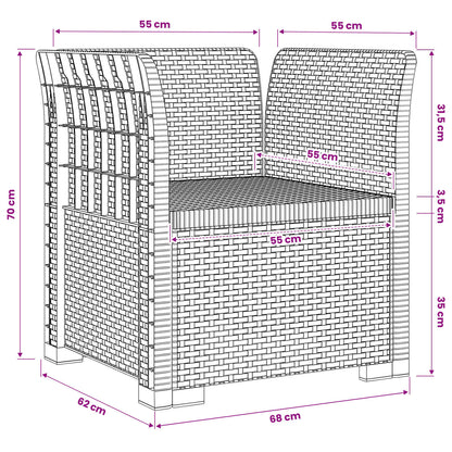 vidaXL 1-Seater Armchair Rattan Look PP Anthracite