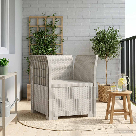 vidaXL 1-Seater Armchair Rattan Look PP White