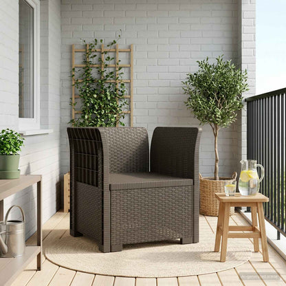 vidaXL 1-Seater Armchair Rattan Look PP Light Grey