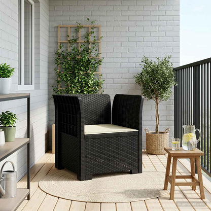 vidaXL 1-Seater Armchair with Cushion Rattan Look PP Anthracite