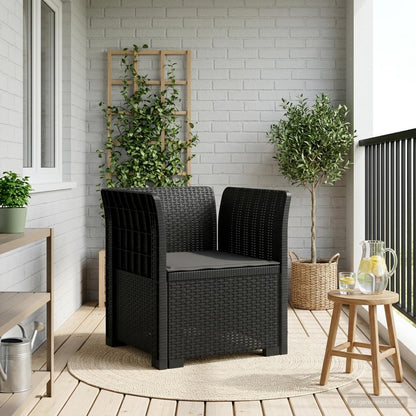 vidaXL 1-Seater Armchair with Cushion Rattan Look PP Anthracite