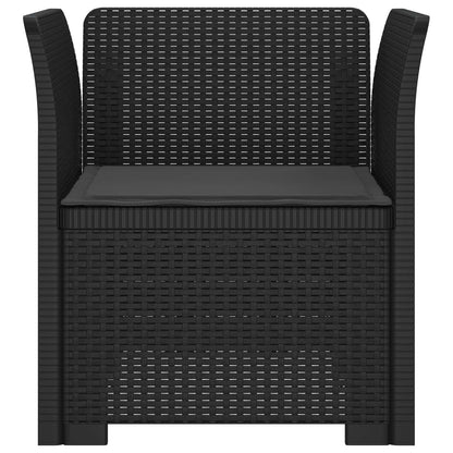 vidaXL 1-Seater Armchair with Cushion Rattan Look PP Anthracite