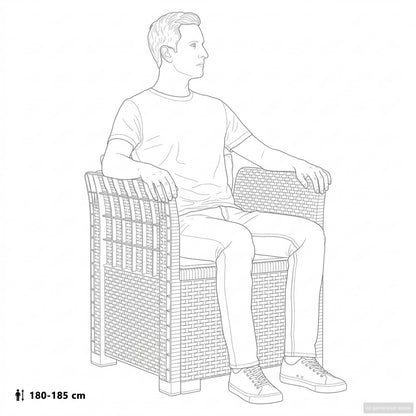 vidaXL 1-Seater Armchair with Cushion Rattan Look PP Anthracite