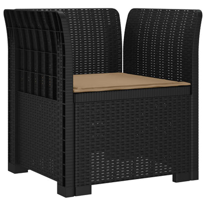 vidaXL 1-Seater Armchair with Cushion Rattan Look PP Anthracite