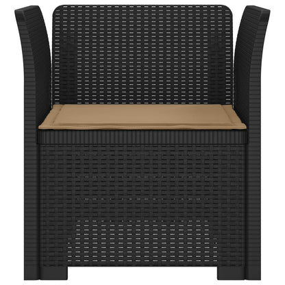 vidaXL 1-Seater Armchair with Cushion Rattan Look PP Anthracite