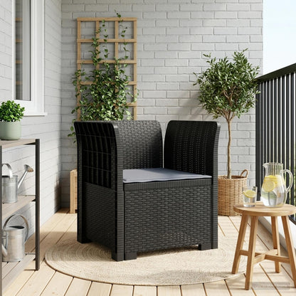 vidaXL 1-Seater Armchair with Cushion Rattan Look PP Anthracite