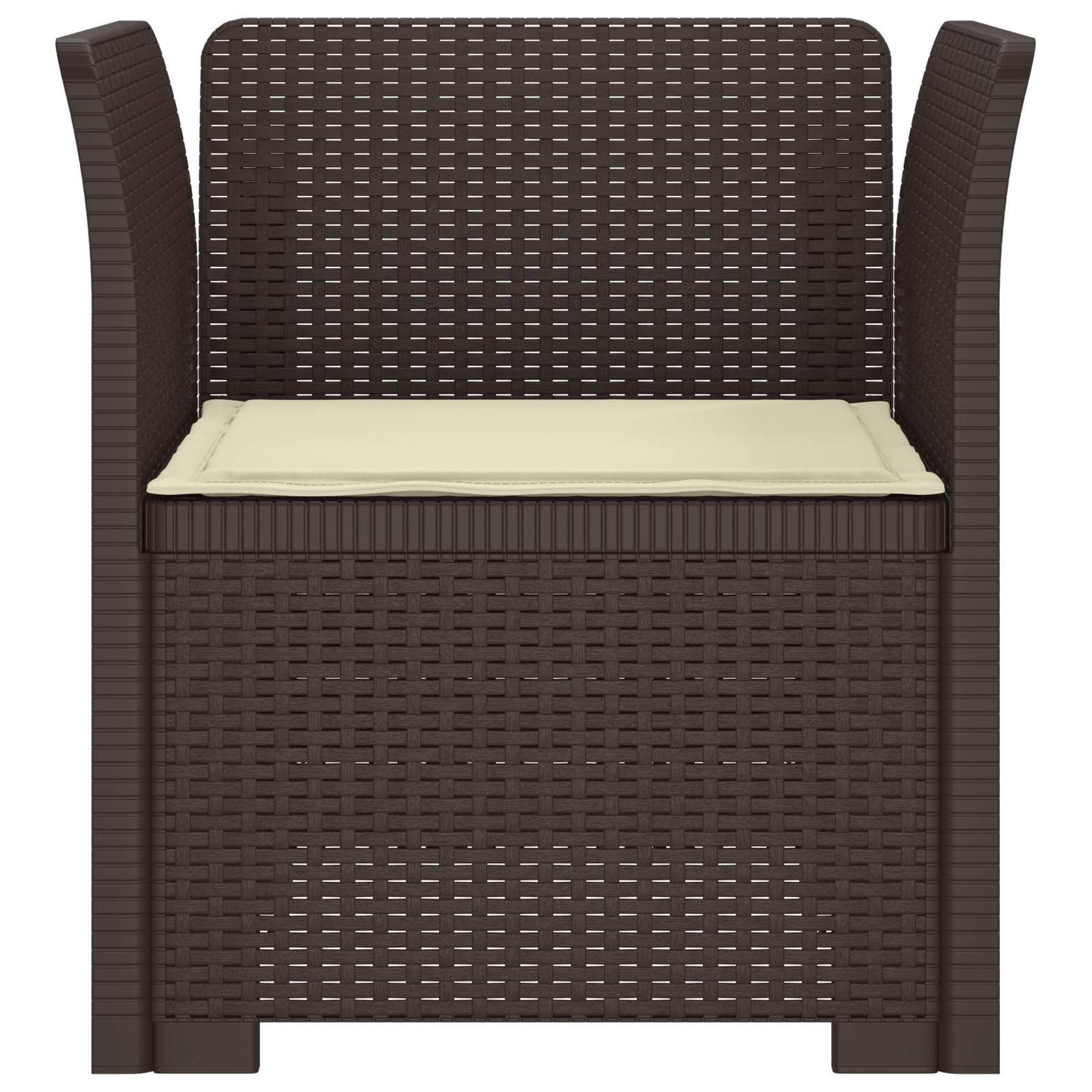 vidaXL 1-Seater Armchair with Cushion Rattan Look PP Brown