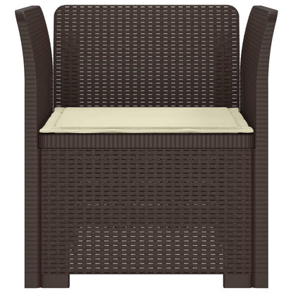 vidaXL 1-Seater Armchair with Cushion Rattan Look PP Brown