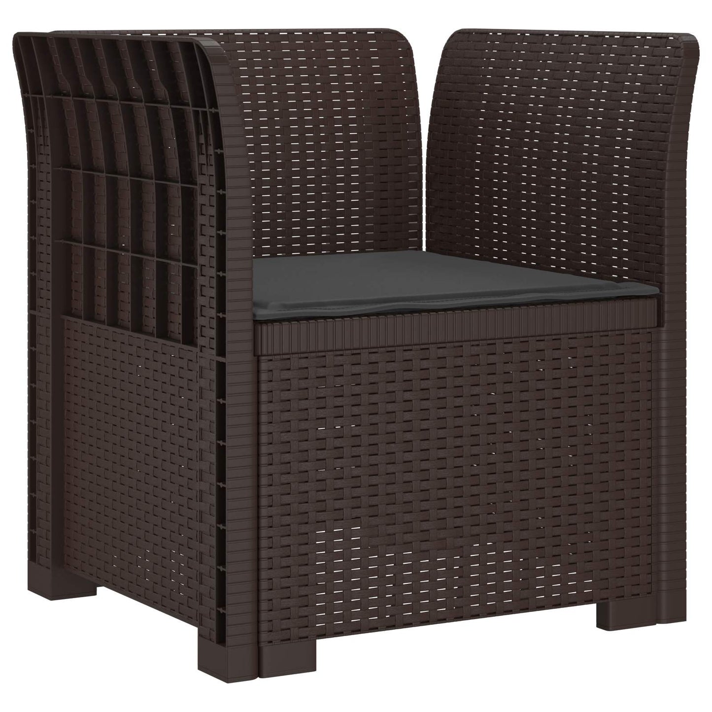vidaXL 1-Seater Armchair with Cushion Rattan Look PP Brown