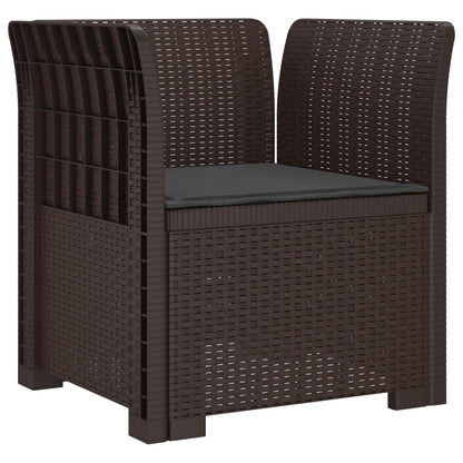vidaXL 1-Seater Armchair with Cushion Rattan Look PP Brown