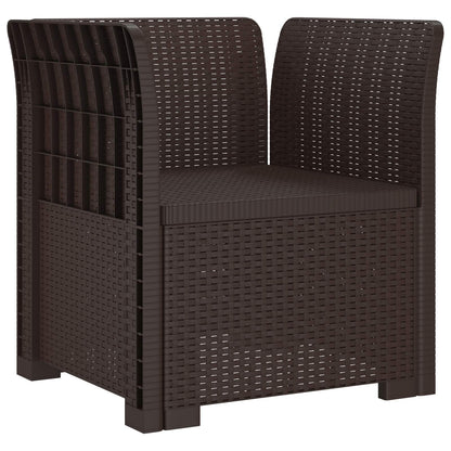 vidaXL 1-Seater Armchair with Cushion Rattan Look PP Brown