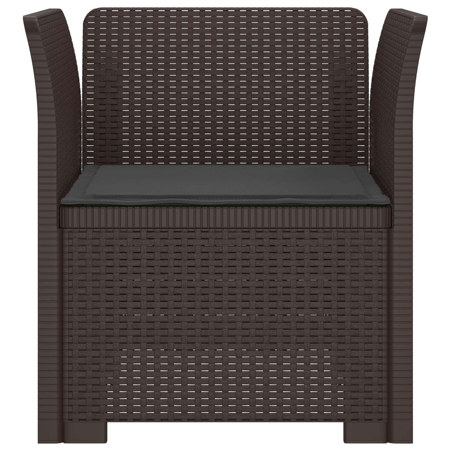 vidaXL 1-Seater Armchair with Cushion Rattan Look PP Brown