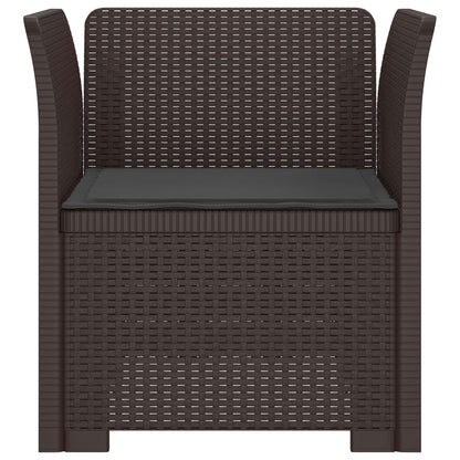 vidaXL 1-Seater Armchair with Cushion Rattan Look PP Brown