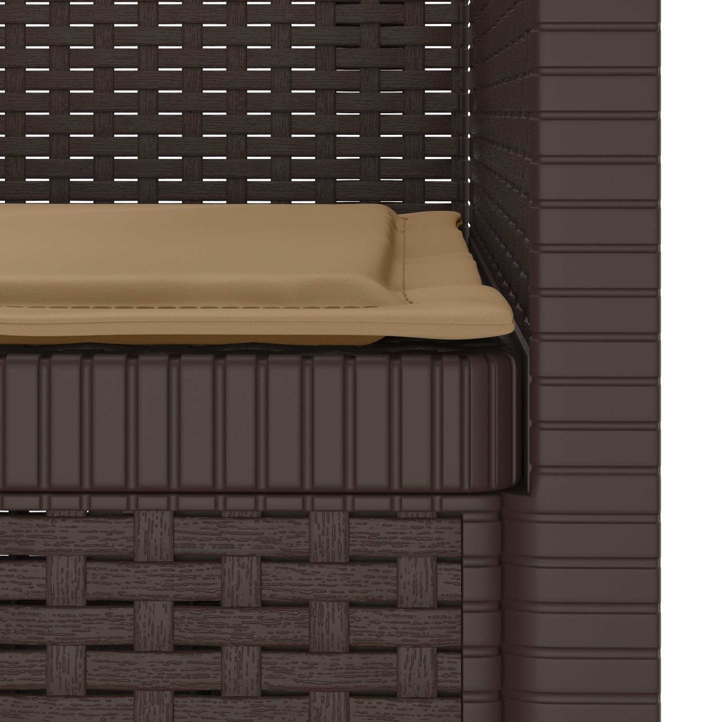 vidaXL 1-Seater Armchair with Cushion Rattan Look PP Brown