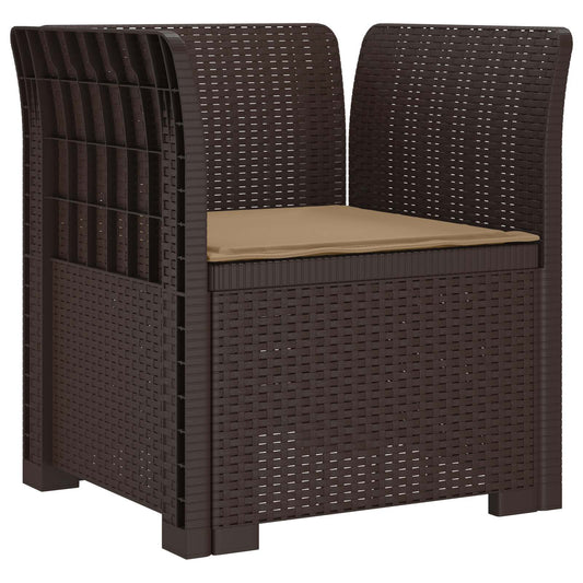 vidaXL 1-Seater Armchair with Cushion Rattan Look PP Brown