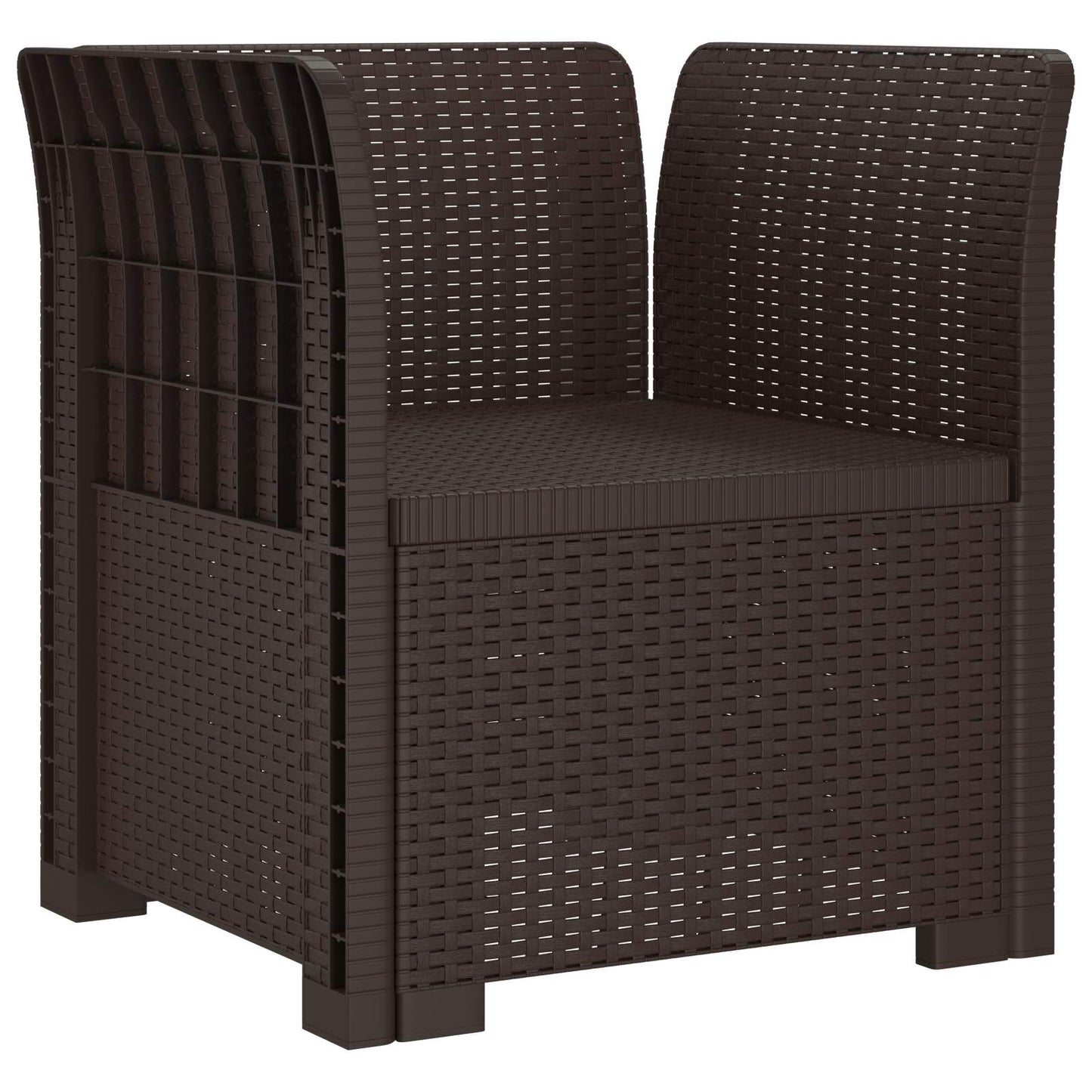 vidaXL 1-Seater Armchair with Cushion Rattan Look PP Brown