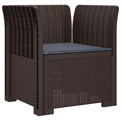vidaXL 1-Seater Armchair with Cushion Rattan Look PP Brown