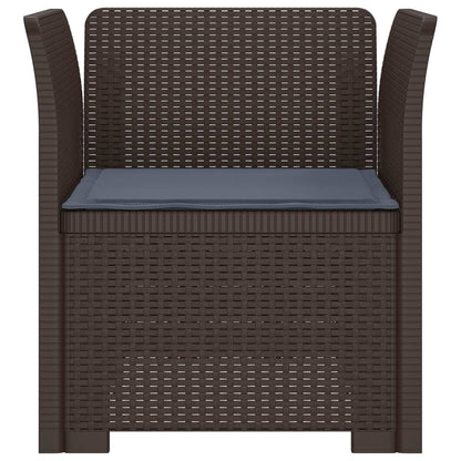 vidaXL 1-Seater Armchair with Cushion Rattan Look PP Brown