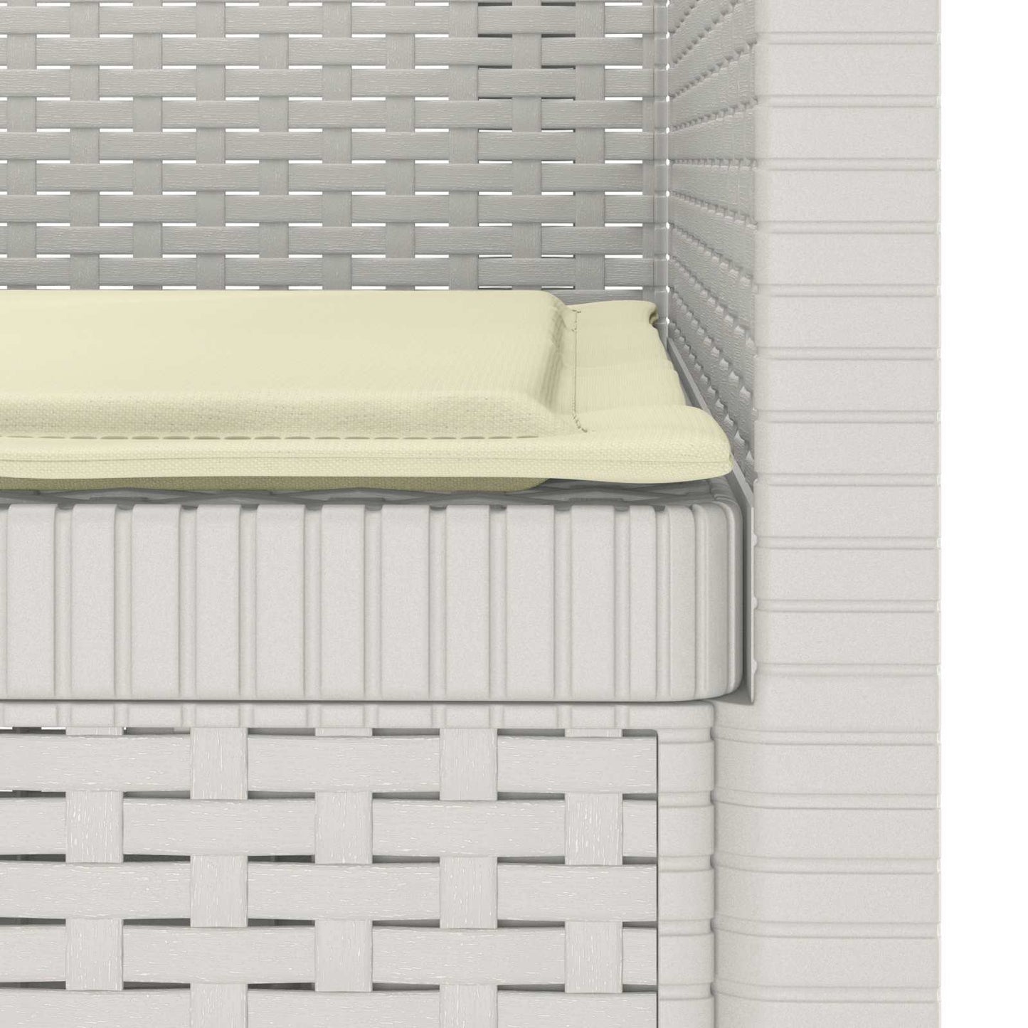 vidaXL 1-Seater Armchair with Cushion Rattan Look PP White