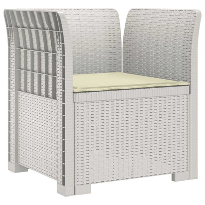 vidaXL 1-Seater Armchair with Cushion Rattan Look PP White