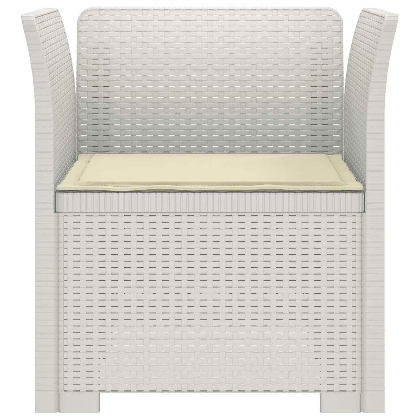 vidaXL 1-Seater Armchair with Cushion Rattan Look PP White