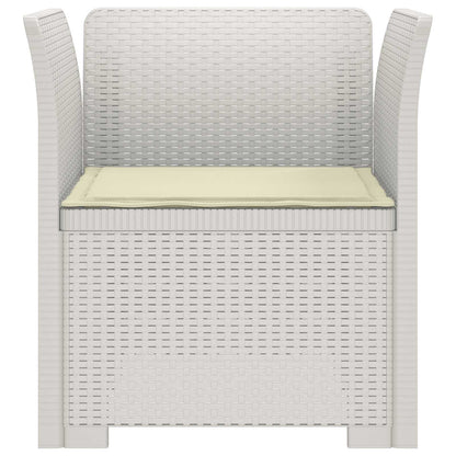 vidaXL 1-Seater Armchair with Cushion Rattan Look PP White