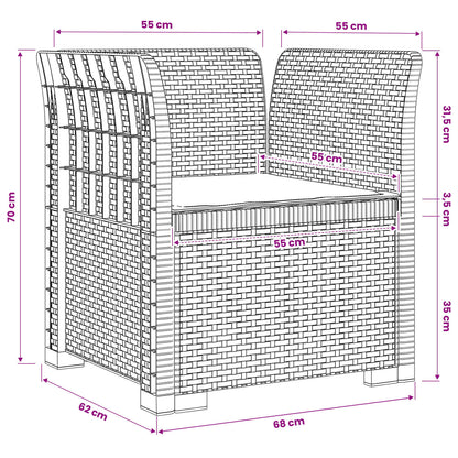 vidaXL 1-Seater Armchair with Cushion Rattan Look PP White