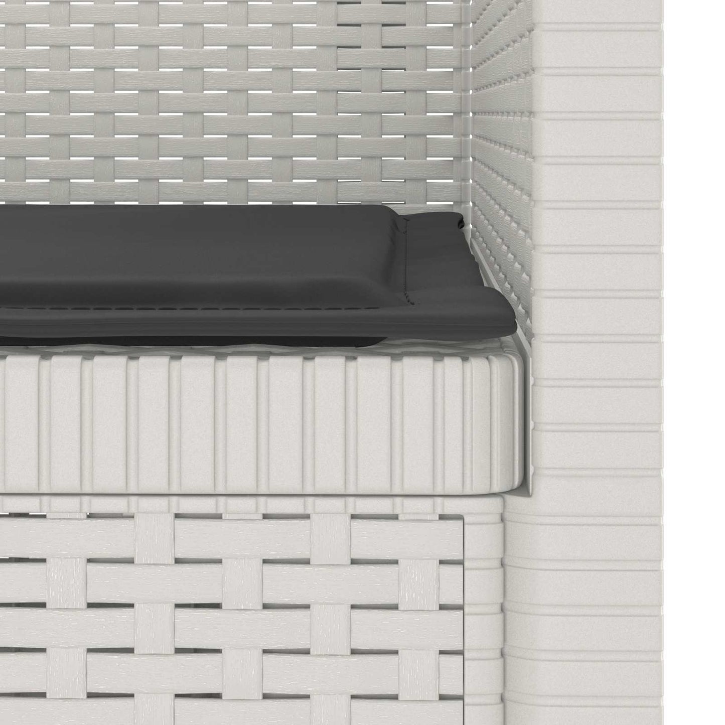 vidaXL 1-Seater Armchair with Cushion Rattan Look PP White