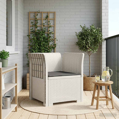 vidaXL 1-Seater Armchair with Cushion Rattan Look PP White