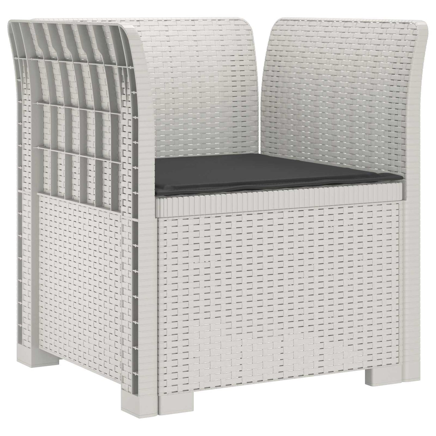 vidaXL 1-Seater Armchair with Cushion Rattan Look PP White