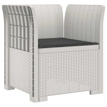 vidaXL 1-Seater Armchair with Cushion Rattan Look PP White