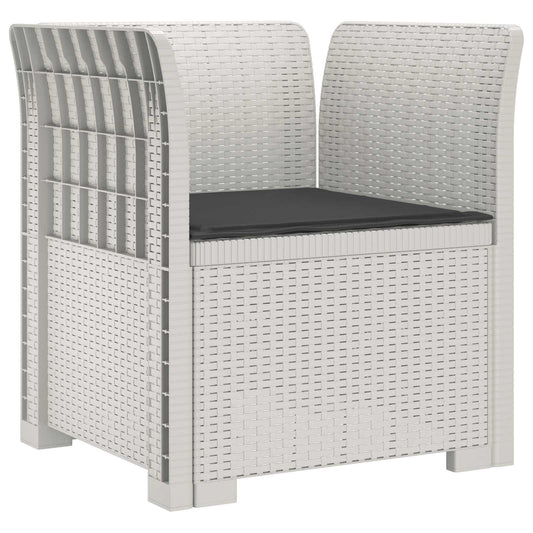 vidaXL 1-Seater Armchair with Cushion Rattan Look PP White
