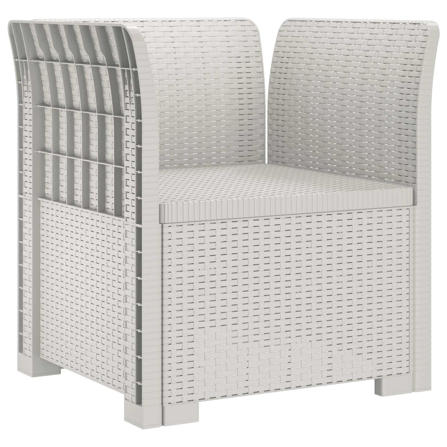 vidaXL 1-Seater Armchair with Cushion Rattan Look PP White