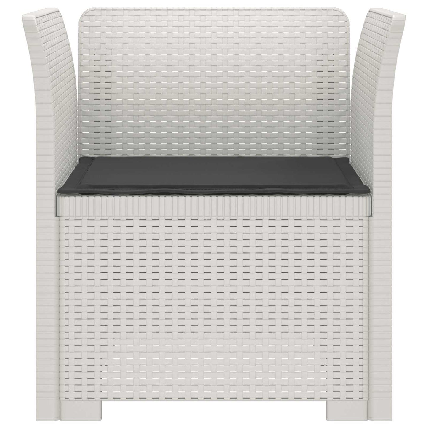 vidaXL 1-Seater Armchair with Cushion Rattan Look PP White