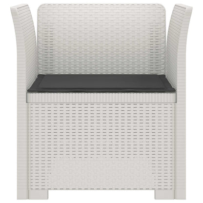vidaXL 1-Seater Armchair with Cushion Rattan Look PP White