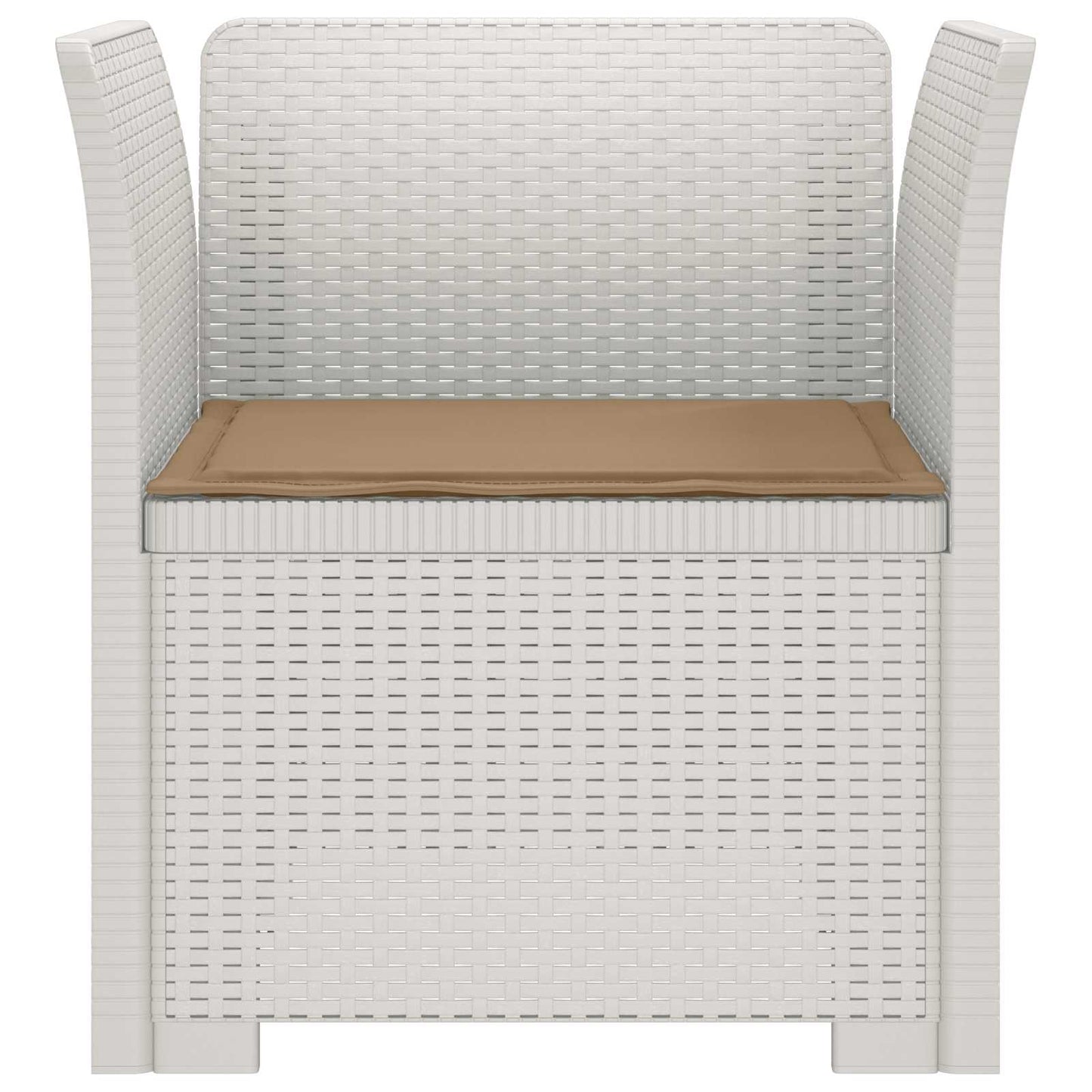vidaXL 1-Seater Armchair with Cushion Rattan Look PP White