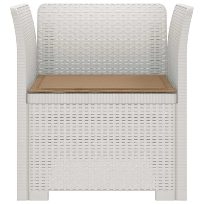 vidaXL 1-Seater Armchair with Cushion Rattan Look PP White