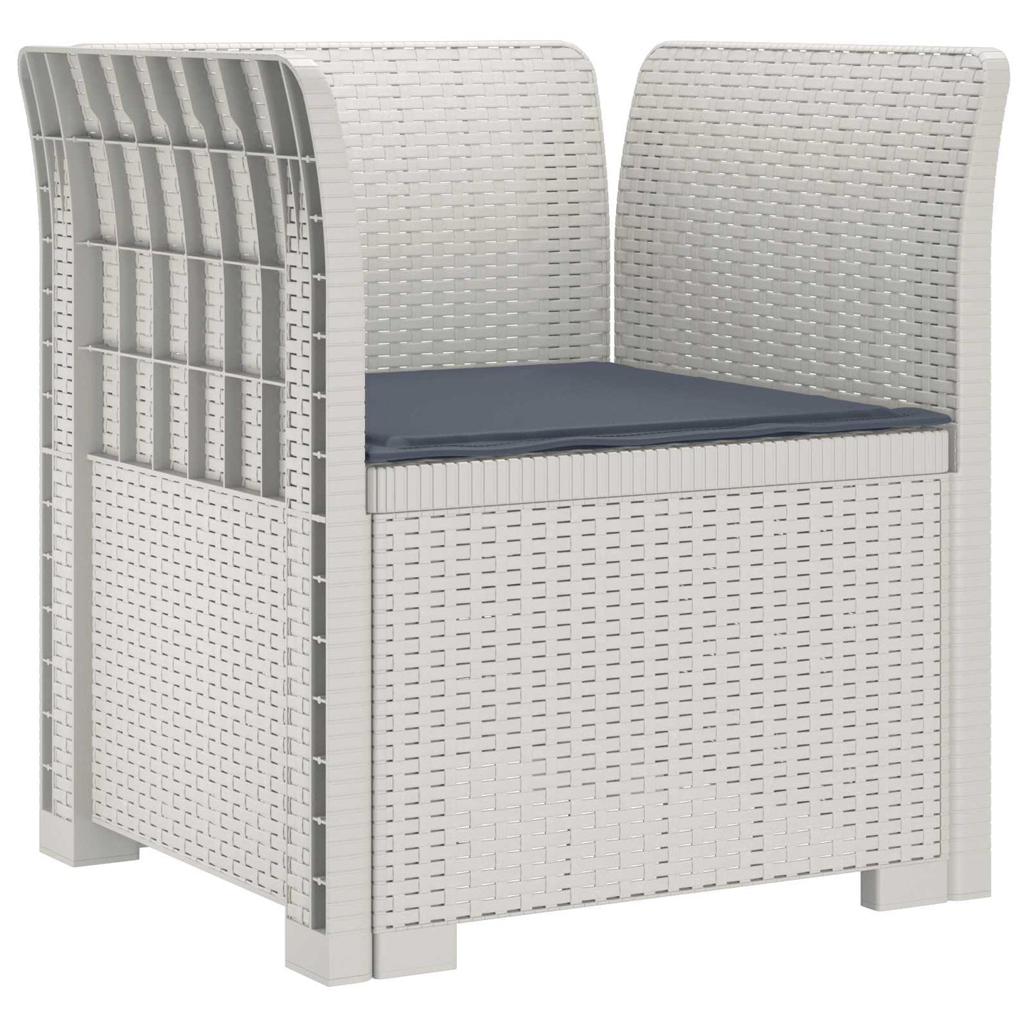 vidaXL 1-Seater Armchair with Cushion Rattan Look PP White