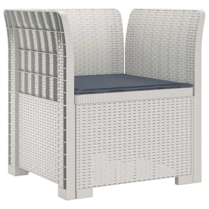 vidaXL 1-Seater Armchair with Cushion Rattan Look PP White