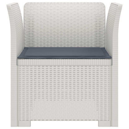 vidaXL 1-Seater Armchair with Cushion Rattan Look PP White