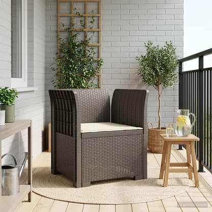 vidaXL 1-Seater Armchair with Cushion Rattan Look PP Light Grey
