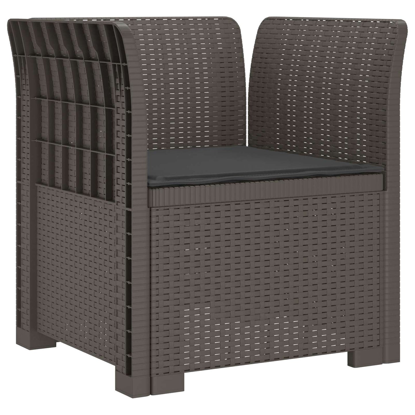 vidaXL 1-Seater Armchair with Cushion Rattan Look PP Light Grey